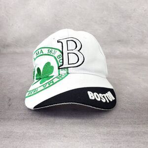 Vintage Boston Celtics Bay State Apparel Hat Green Logo Adjustable White‎ Rare